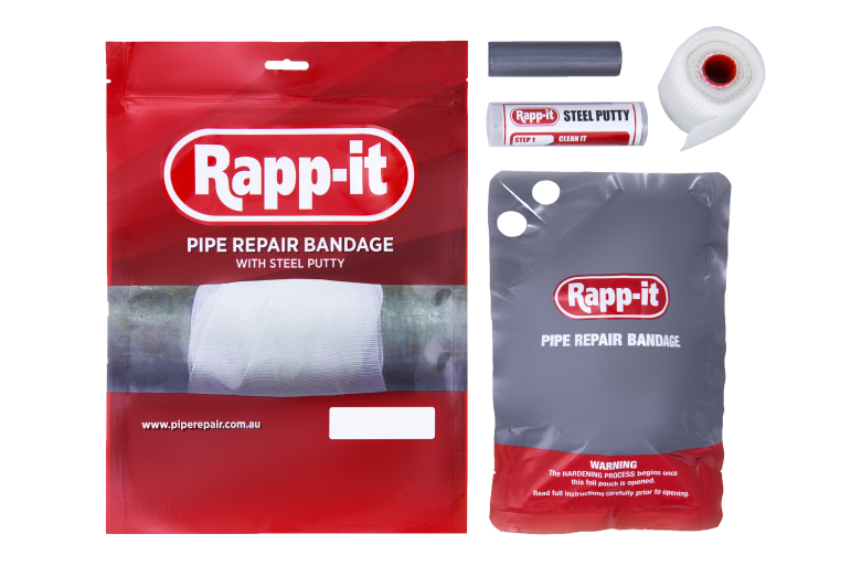 Rapp-it Pipe Repair Bandage packaging and contents